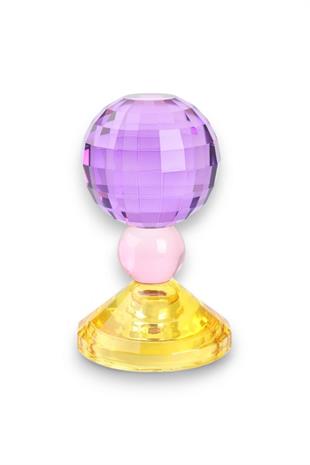 15cm Kristal Top Mumluk Mor Sarı