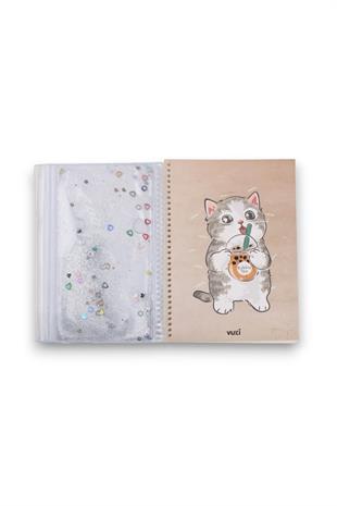 Little Cat  Desenli Sulu Kalemlikli A5 Defter