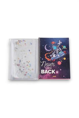 Never Back Desenli Sulu Kalemlikli A5 Defter