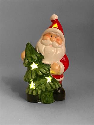 Seramik Çamağaçlı İçten Işıklı Noel Baba Biblo 23016
