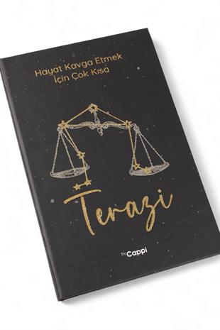 Simli Terazi Burcu Çizgili Defter