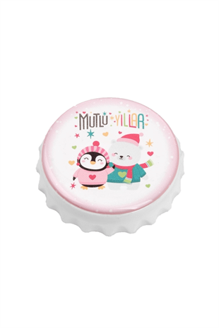 Şişe Kapağı Pembe Penguen Magnet Şişe Açacağı