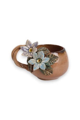 Stoneware Çiçekli  Kahve Fincanı No:2