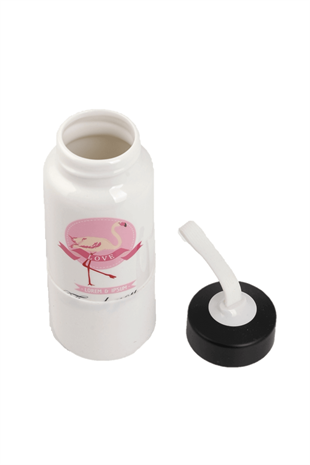 Flamingo Resimli Porselen Matara Silikon Tabanlı Thank You 