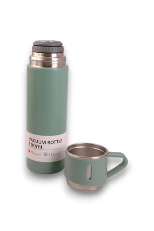 Turkuaz Bardaklı Termos Matara Seti 500ml