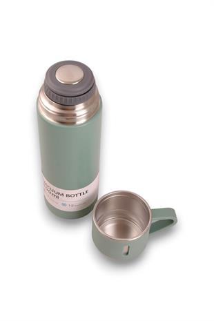 Turkuaz Bardaklı Termos Matara Seti 500ml
