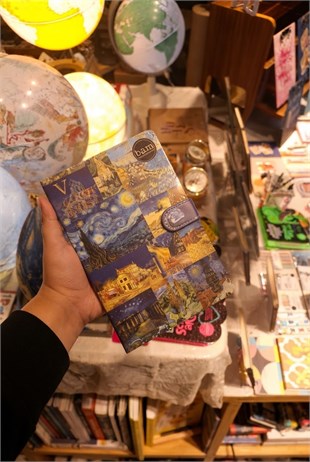 Vincent Van Goghun Gece Teması B6 Çizgili Sert Kapaklı  Defter
