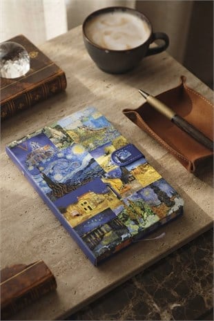 Vincent Van Gogh'un Gece Teması B6 Çizgili Sert Kapaklı  Defter