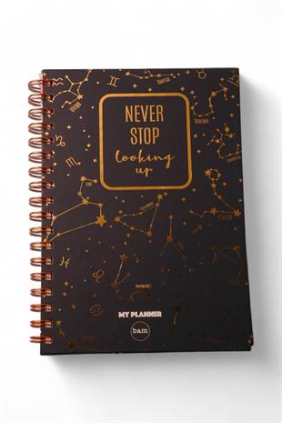 Yıldız Haritası Tasarımlı Konuşan Stickerlı Ajanda Defter