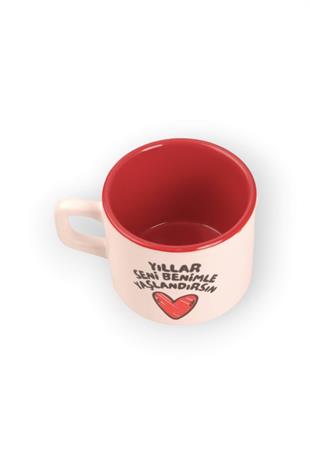 Yıllar Seni Benimle Yaşlandırsın İçi Kırmızı Kupa