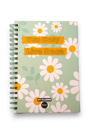 You Only Live Once Tasarımlı Konuşan Stickerlı Ajanda Defter