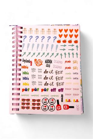 You Only Live Once Tasarımlı Konuşan Stickerlı Ajanda Defter