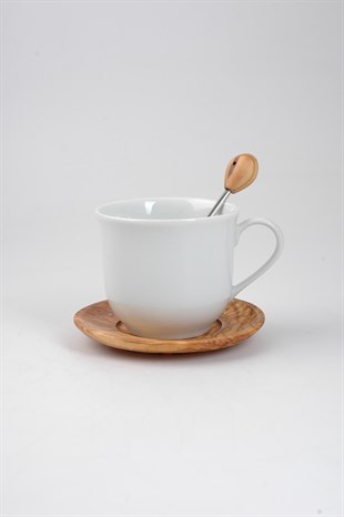 Zeytin Ağacı Çay Fincan Seti Kaşıklı