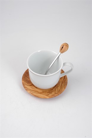 Zeytin Ağacı Çay Fincan Seti Kaşıklı