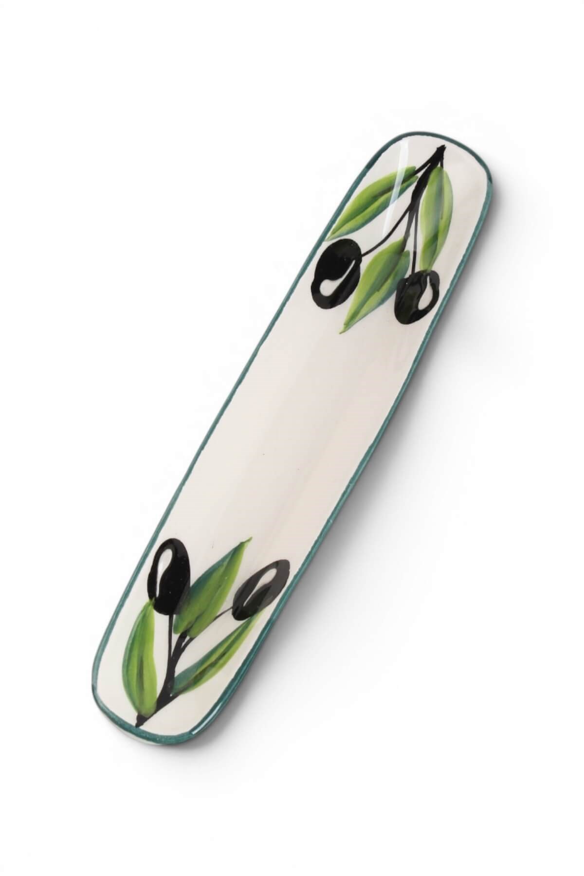  19cm İnce  Zeytin Desenli Sunumluk