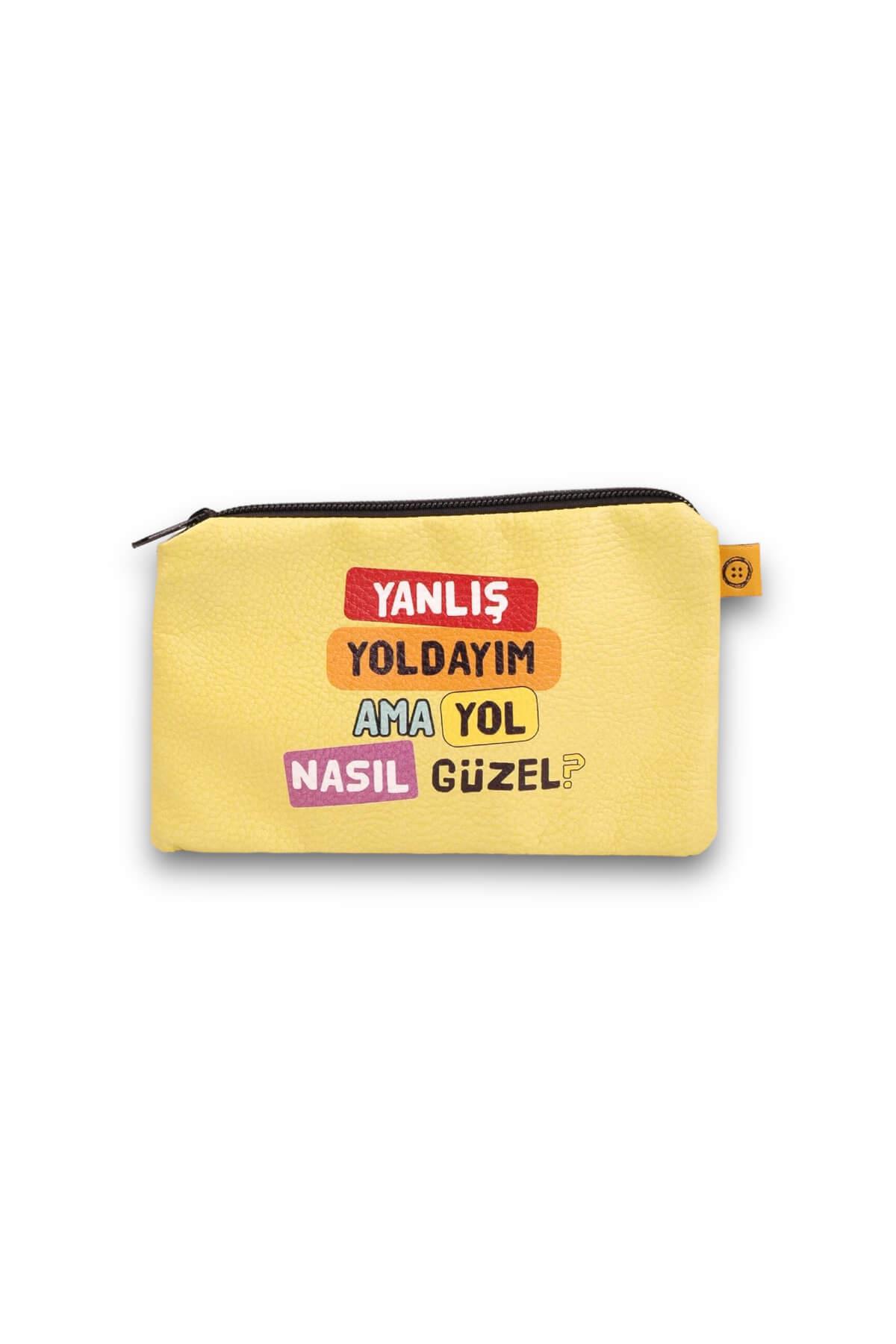 11x17cm Yanlış Yoldayım Ama Deri Cüzdan