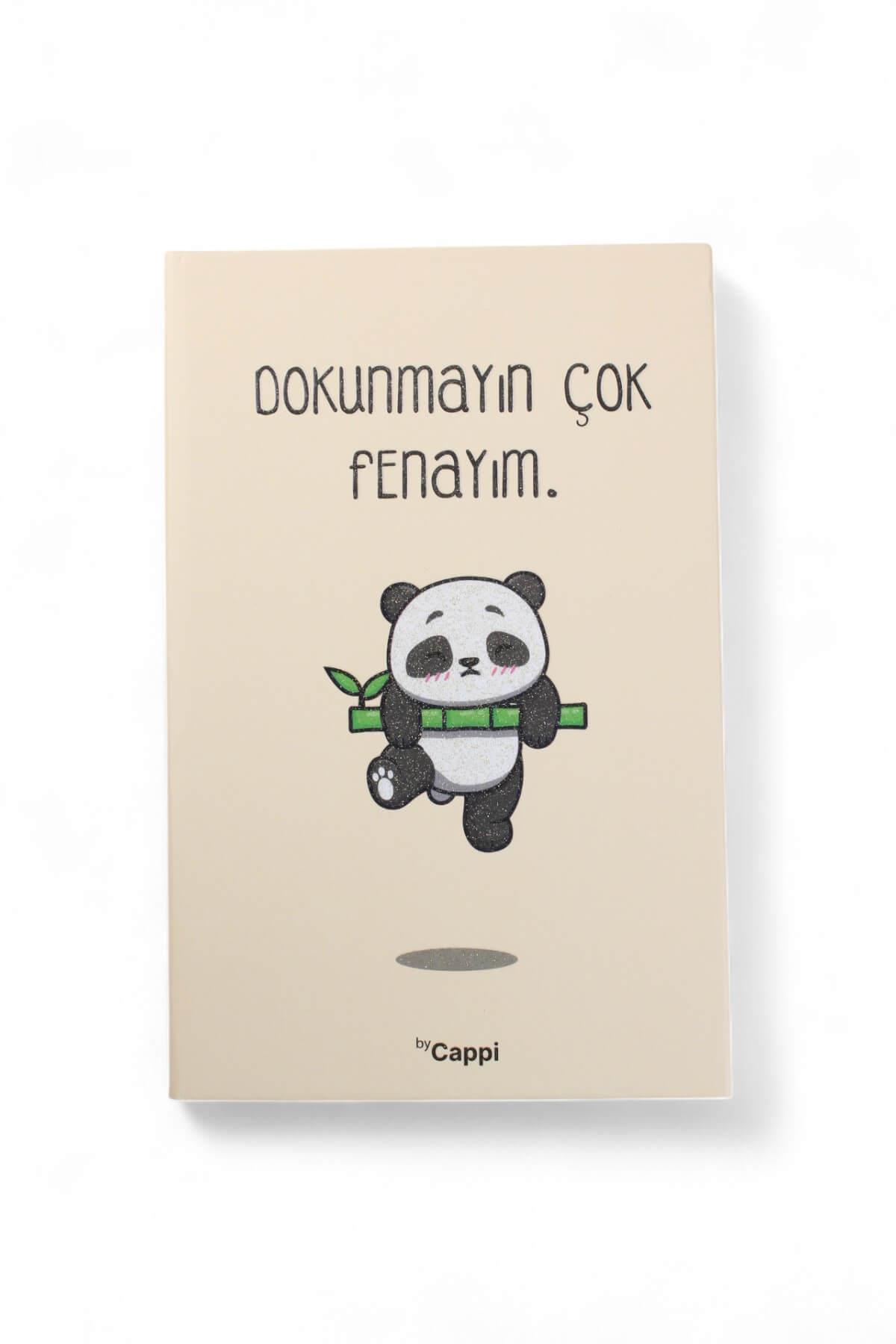 14x21cm Çizgili Sert Kapak Dokunmayın Mesajlı 160 Sayfa Dikişli Defter