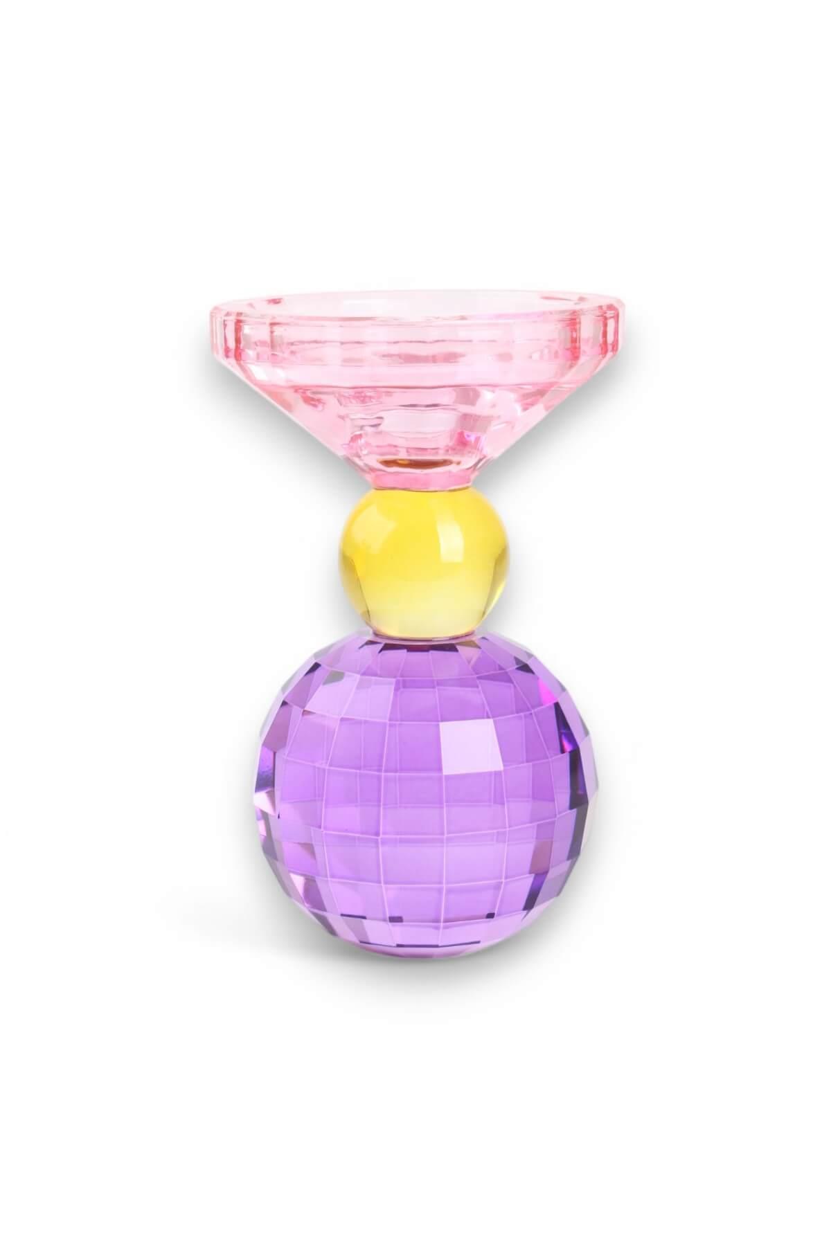 15cm Kristal Top Mumluk Mor Pembe