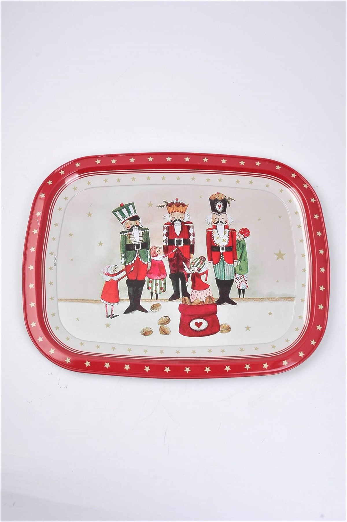 23x30 cm Metal Kırmızı Fındıkkıranlı Tepsi