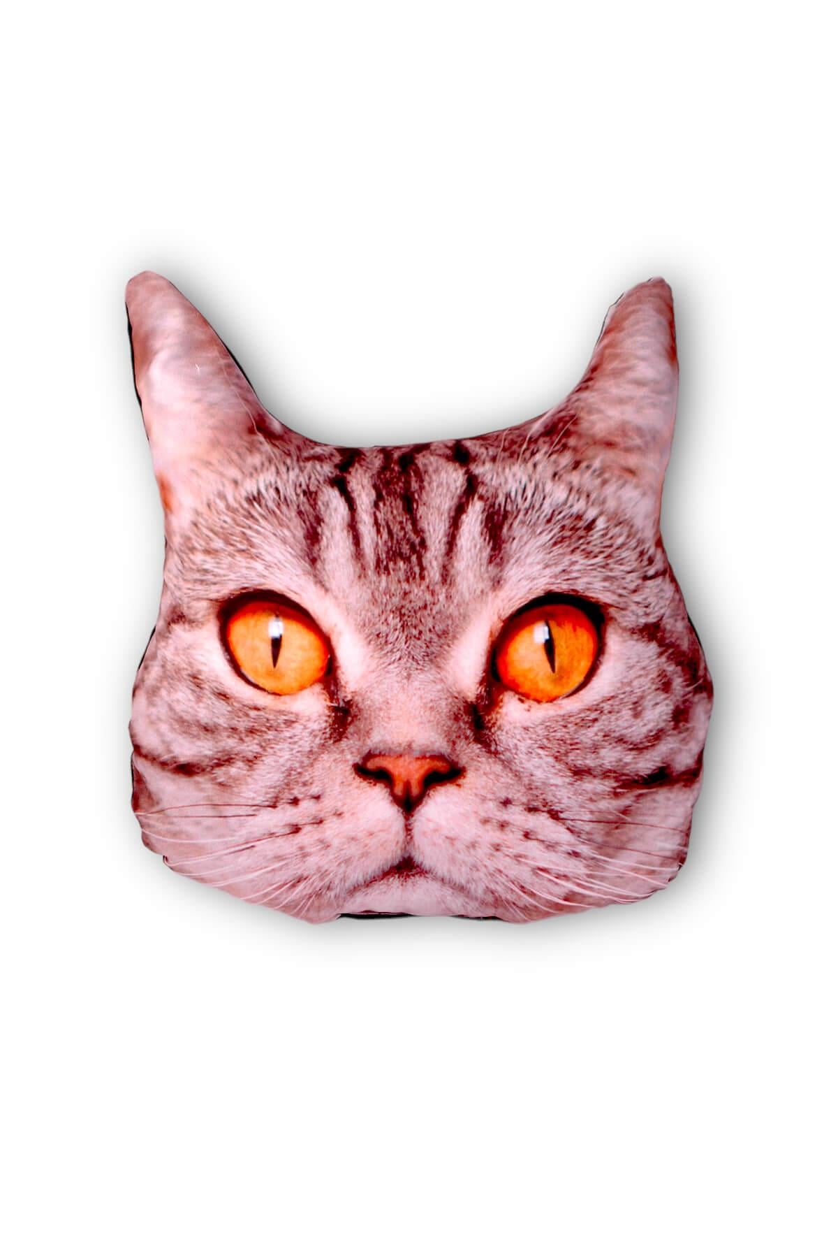 35cm Tekir Kedi Kafası Yastık