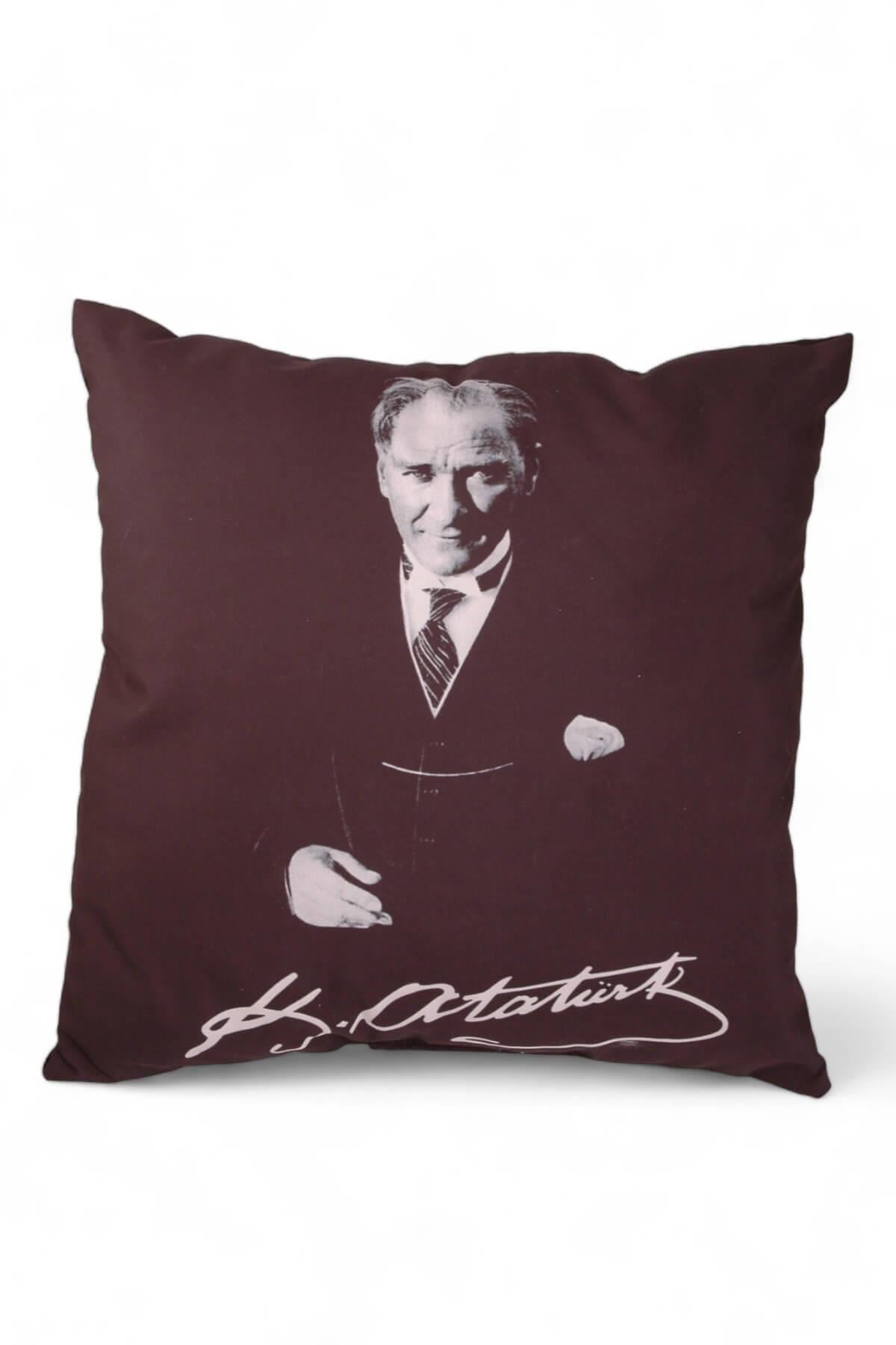 40x40 cm Siyah Atatürk Portre Yastık