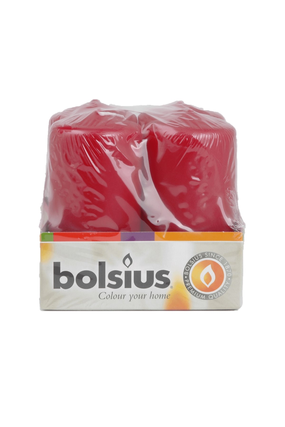 4'lü 10x5 Bordo Kütük Mum