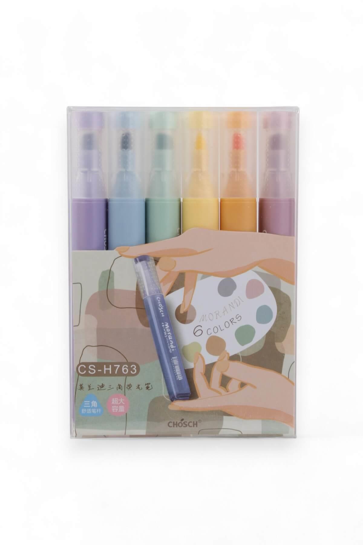 6'lı Chosch Pastel Fosforlu Kalem