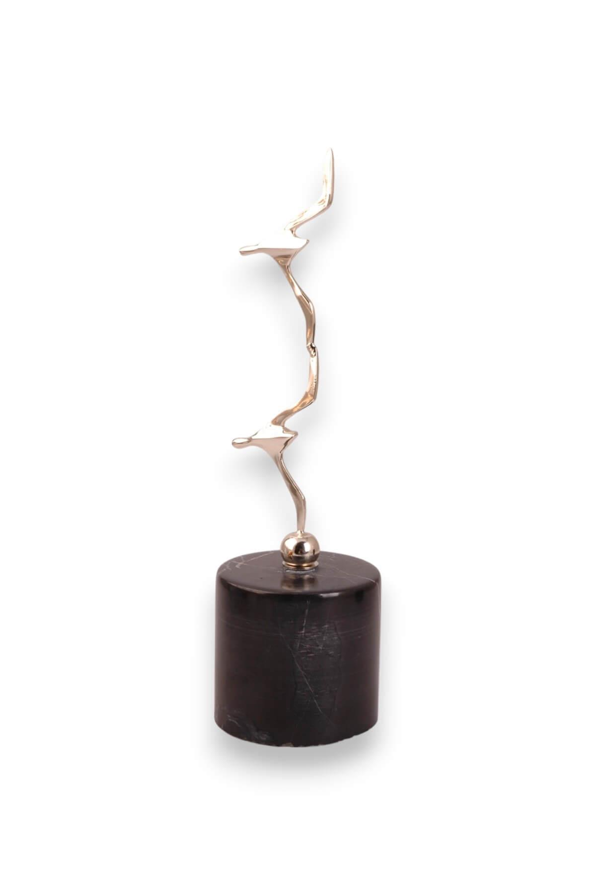 8x30cm Kırlangıç Siyah Mermer Kaideli Gümüş