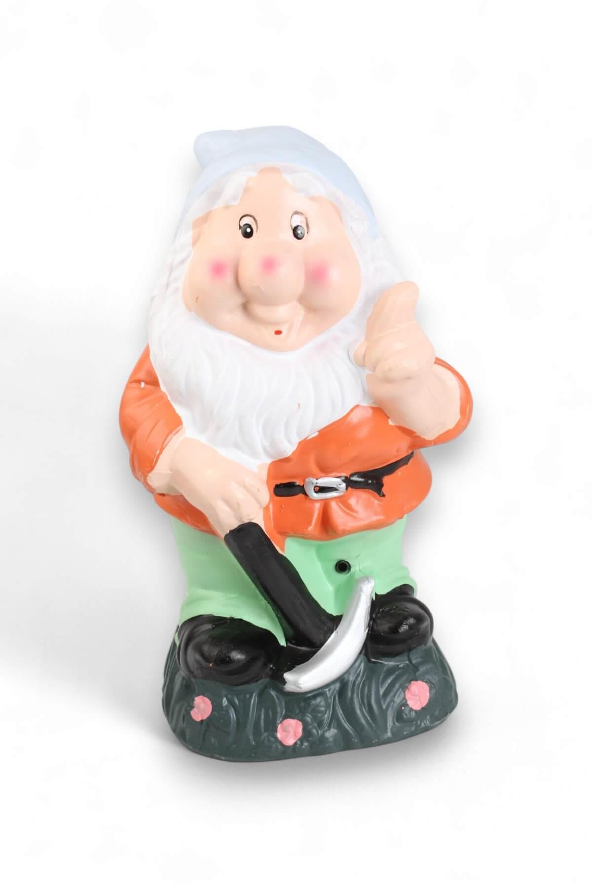 Açık Mavi Şapkalı Islık Çalan Cüce Dekor 25cm