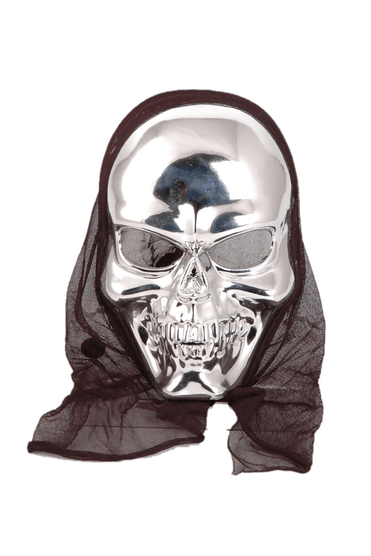 Gümüş Parlak Kurukafa Maske