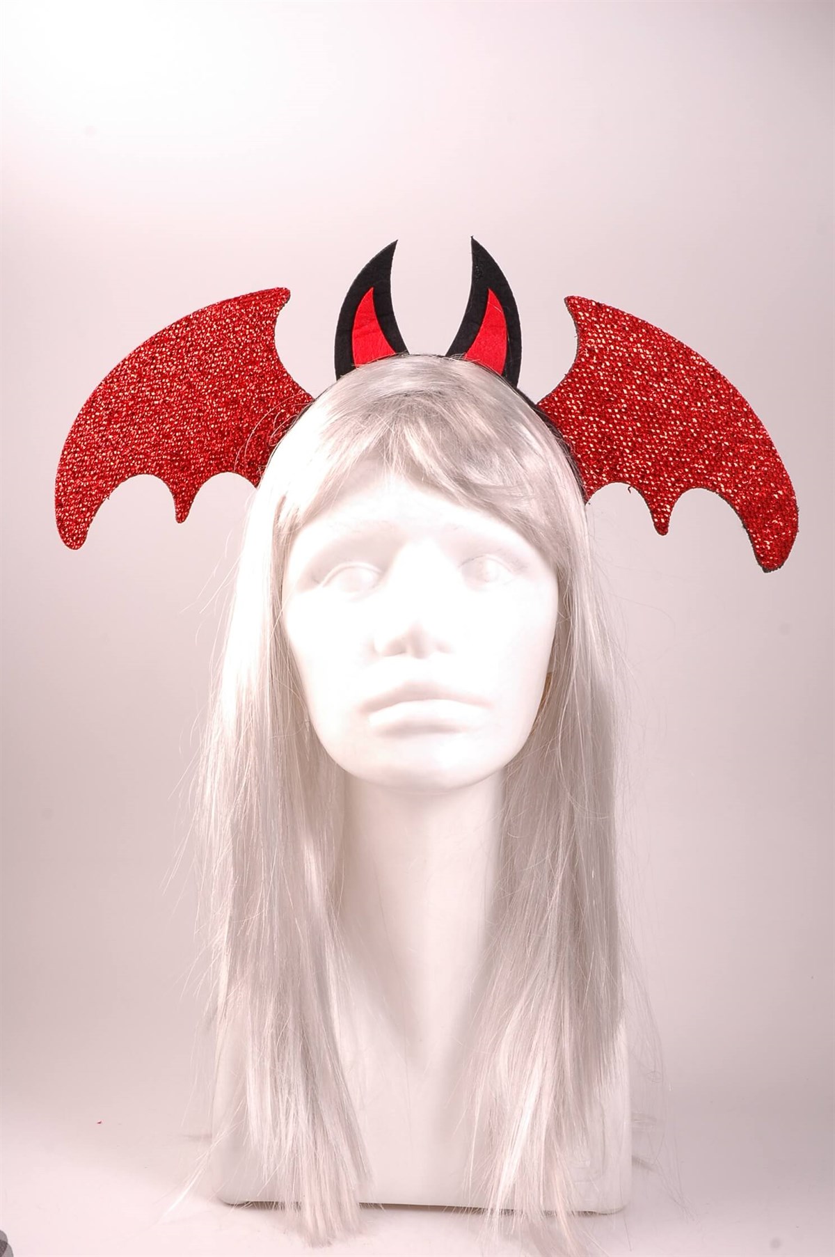 Kırmızı Yarasa Kanatlı Halloween Taç