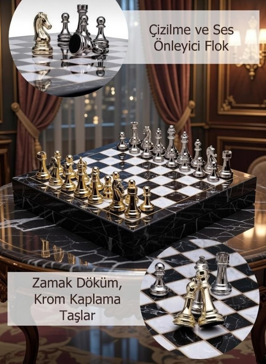 Klasik Kutulu Zamak Satranç