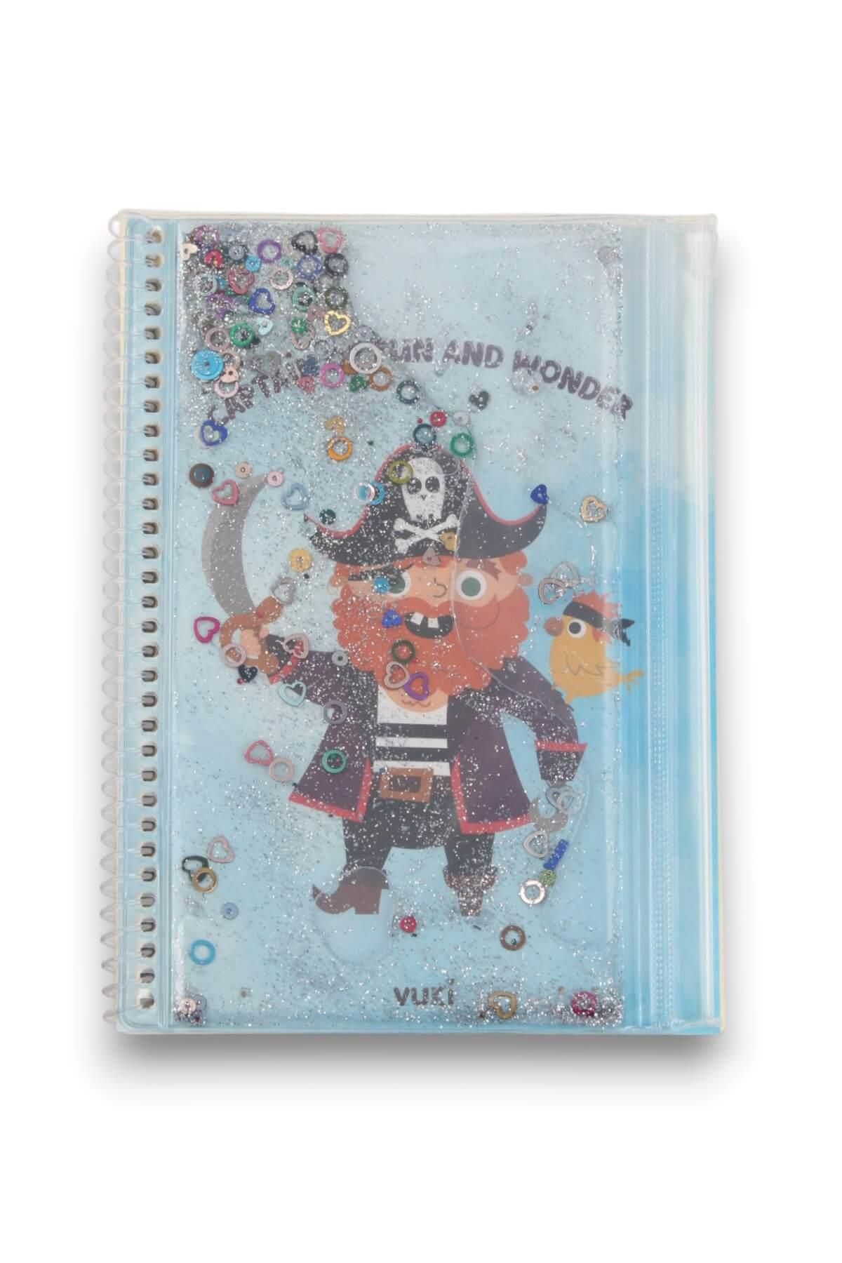 Korsan Desenli Sulu Kalemlikli A5 Defter