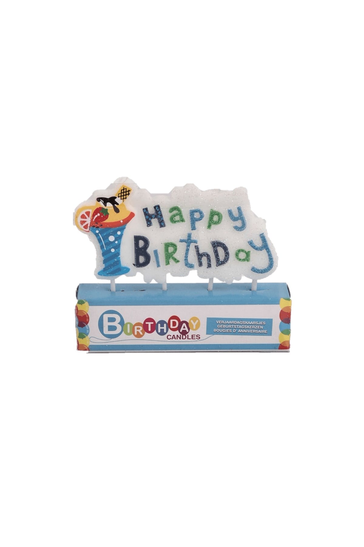 Mavi Happy Birthday Doğumgünü Mumu