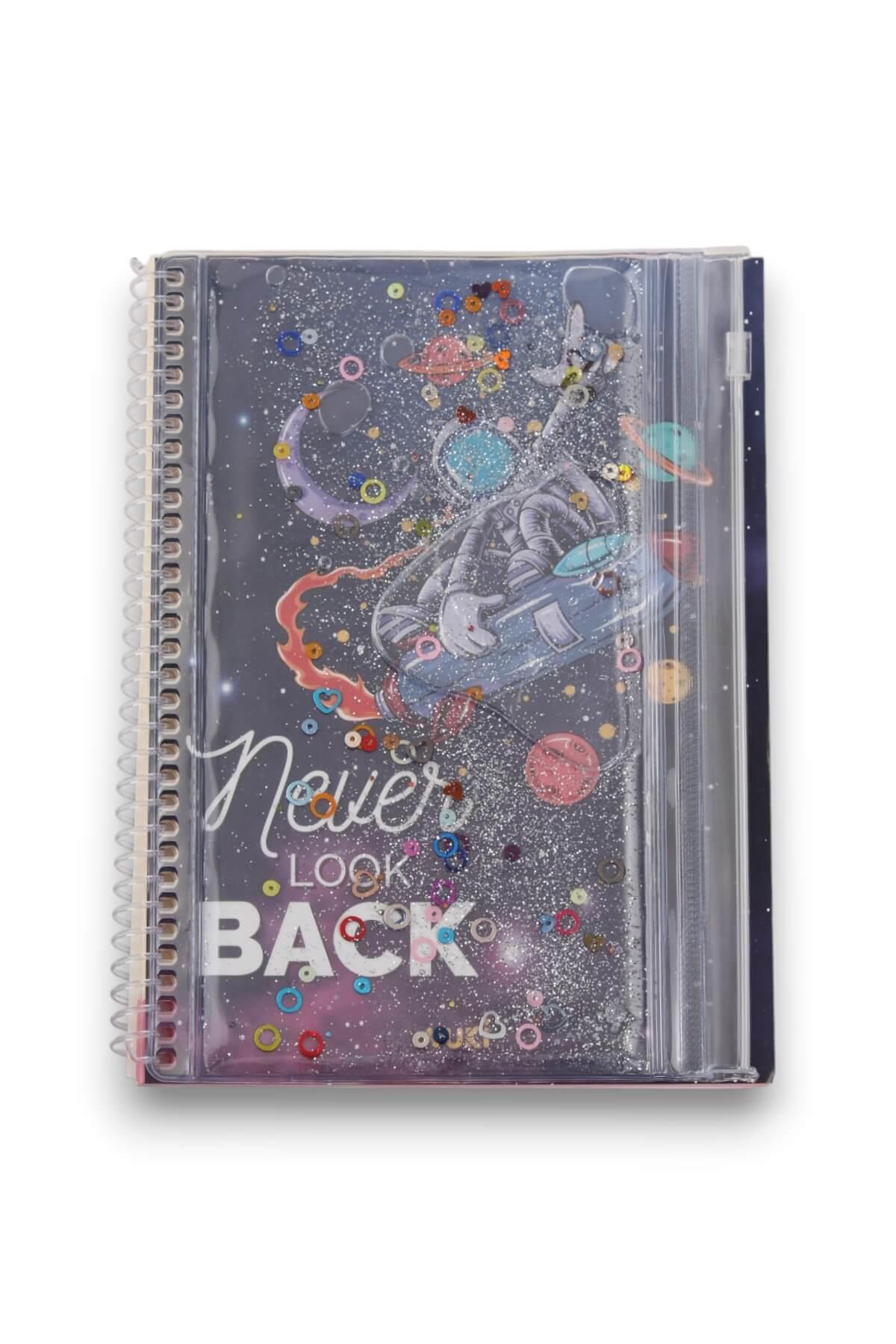 Never Back Desenli Sulu Kalemlikli A5 Defter