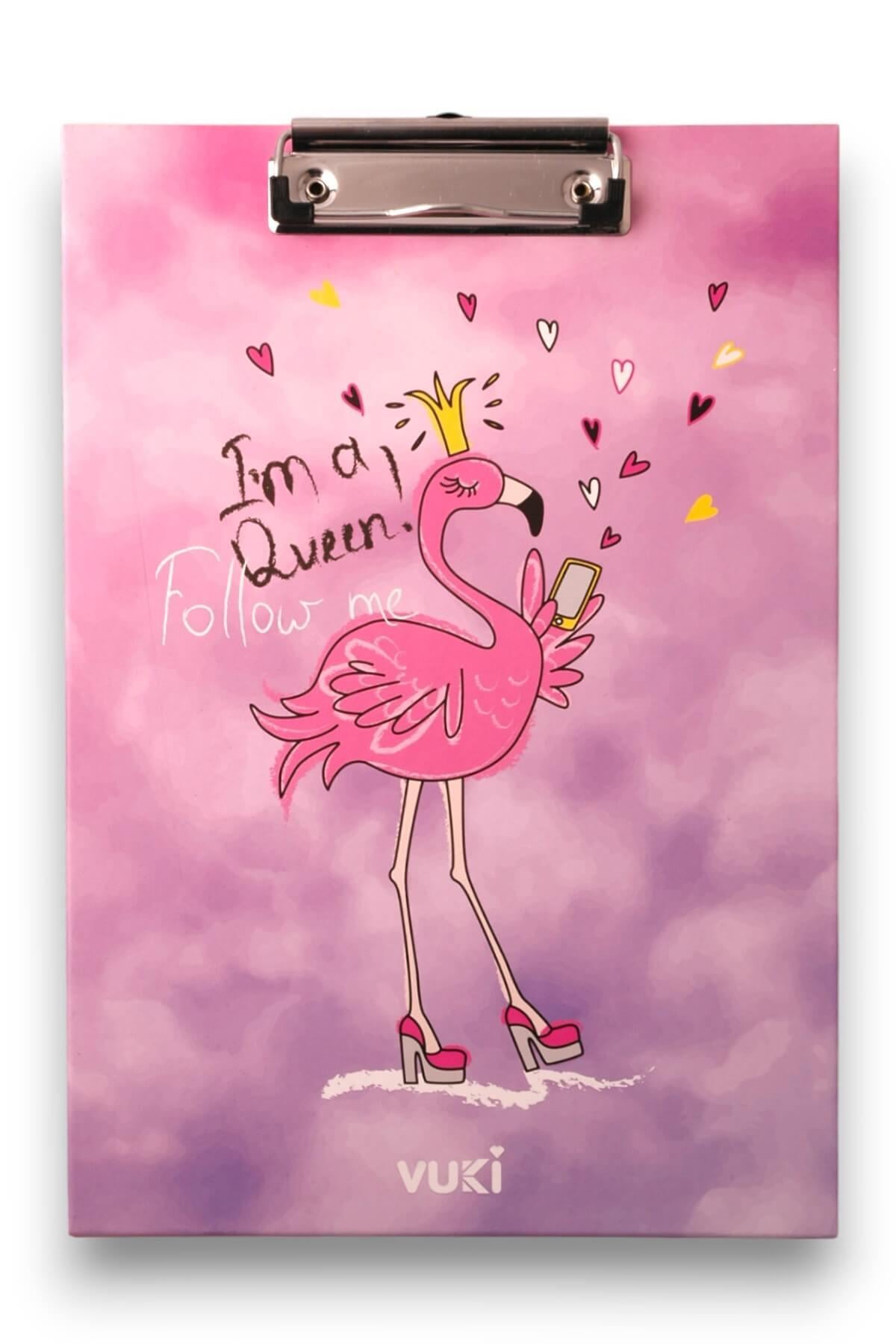 Pembe Flamingo Desen Sekreterlik