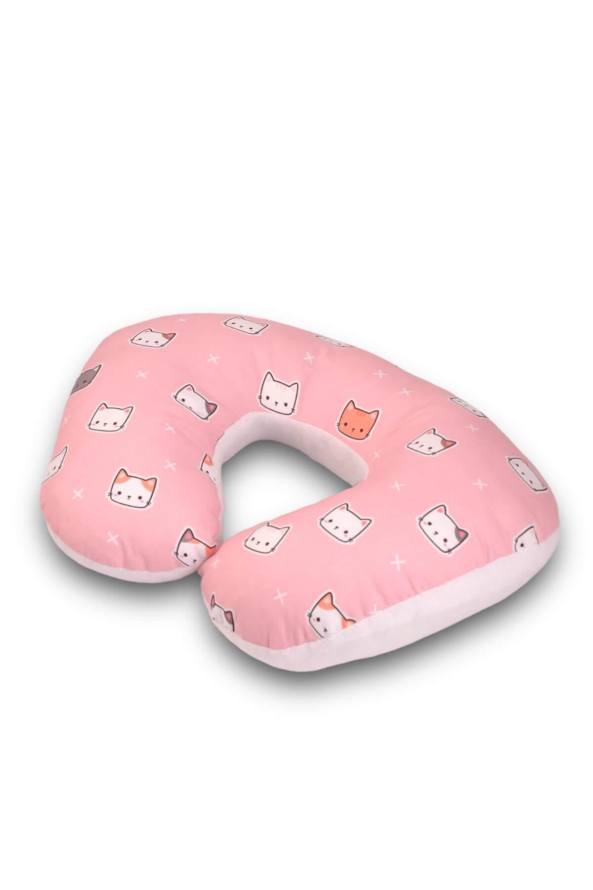 Pembe Kedili Boyun Yastığı