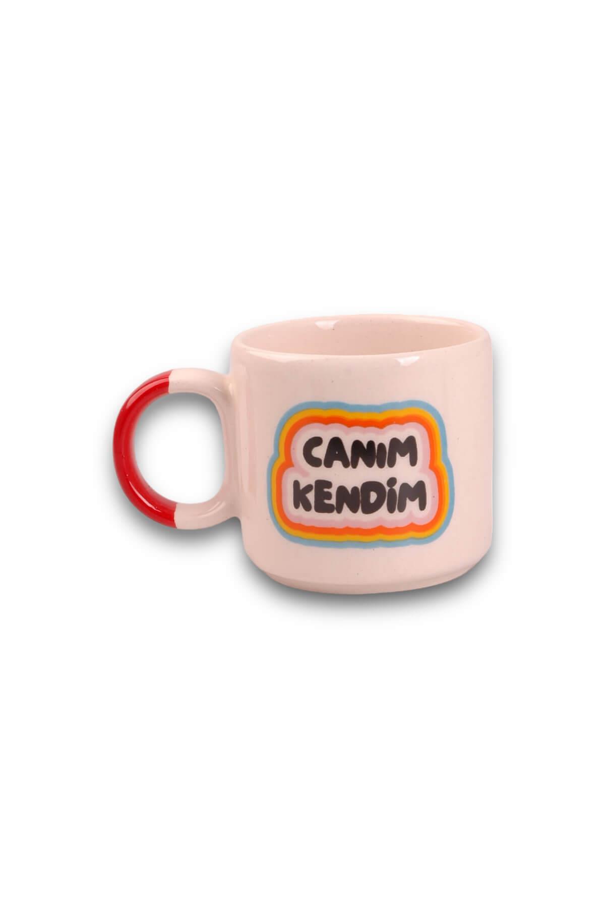 Renkli Canım Kendim Kırmızı Saplı Kupa