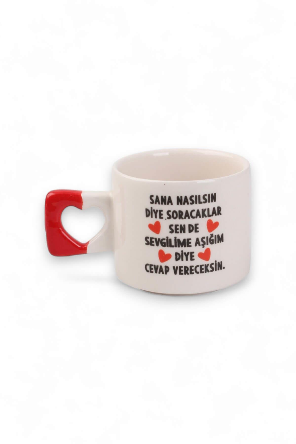 Sana Soracaklar Kalp Saplı Kupa