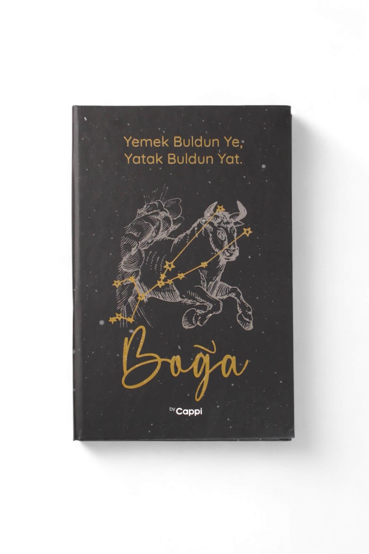 Simli Boğa Burcu Çizgili Defter