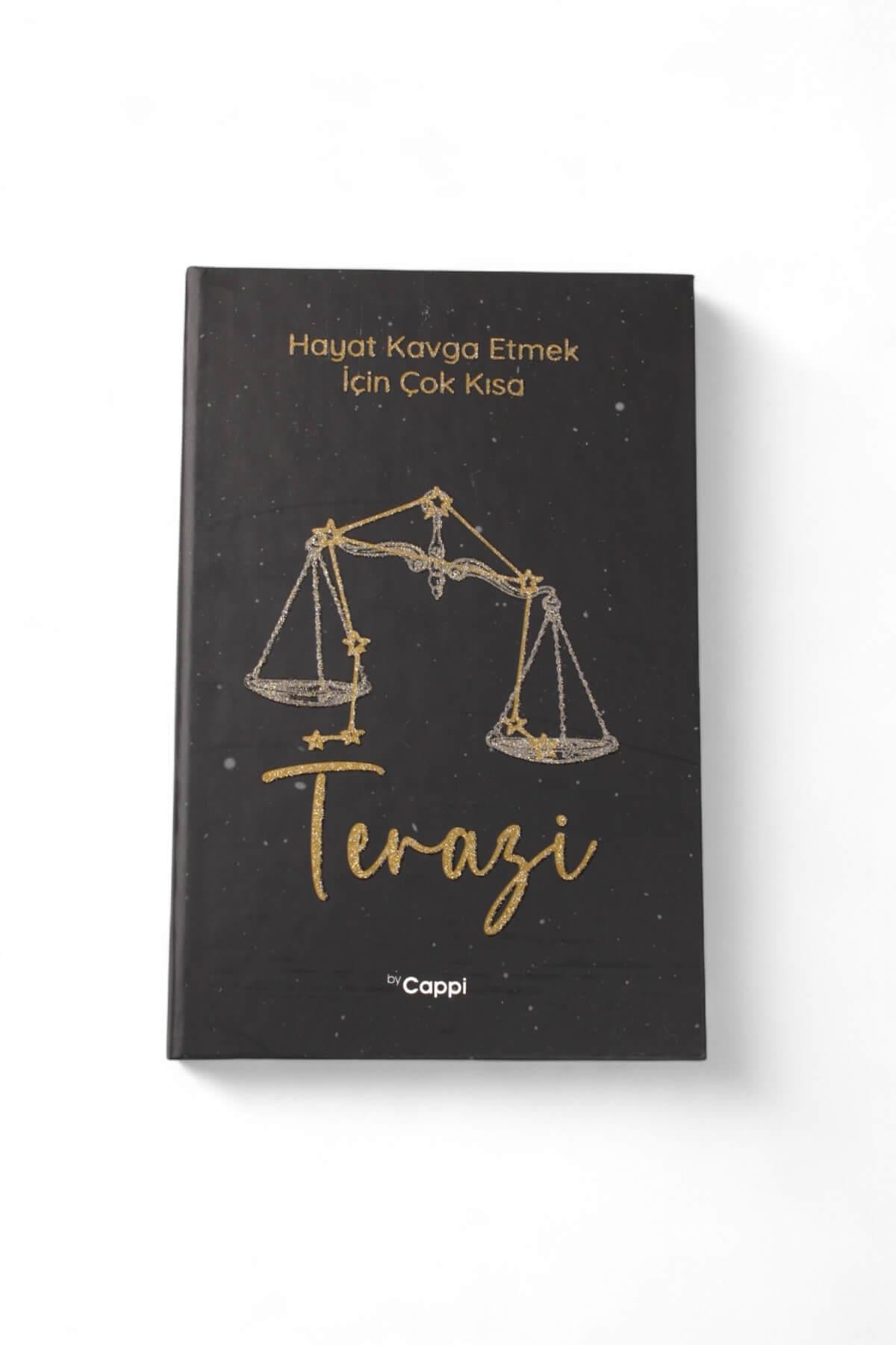 Simli Terazi Burcu Çizgili Defter