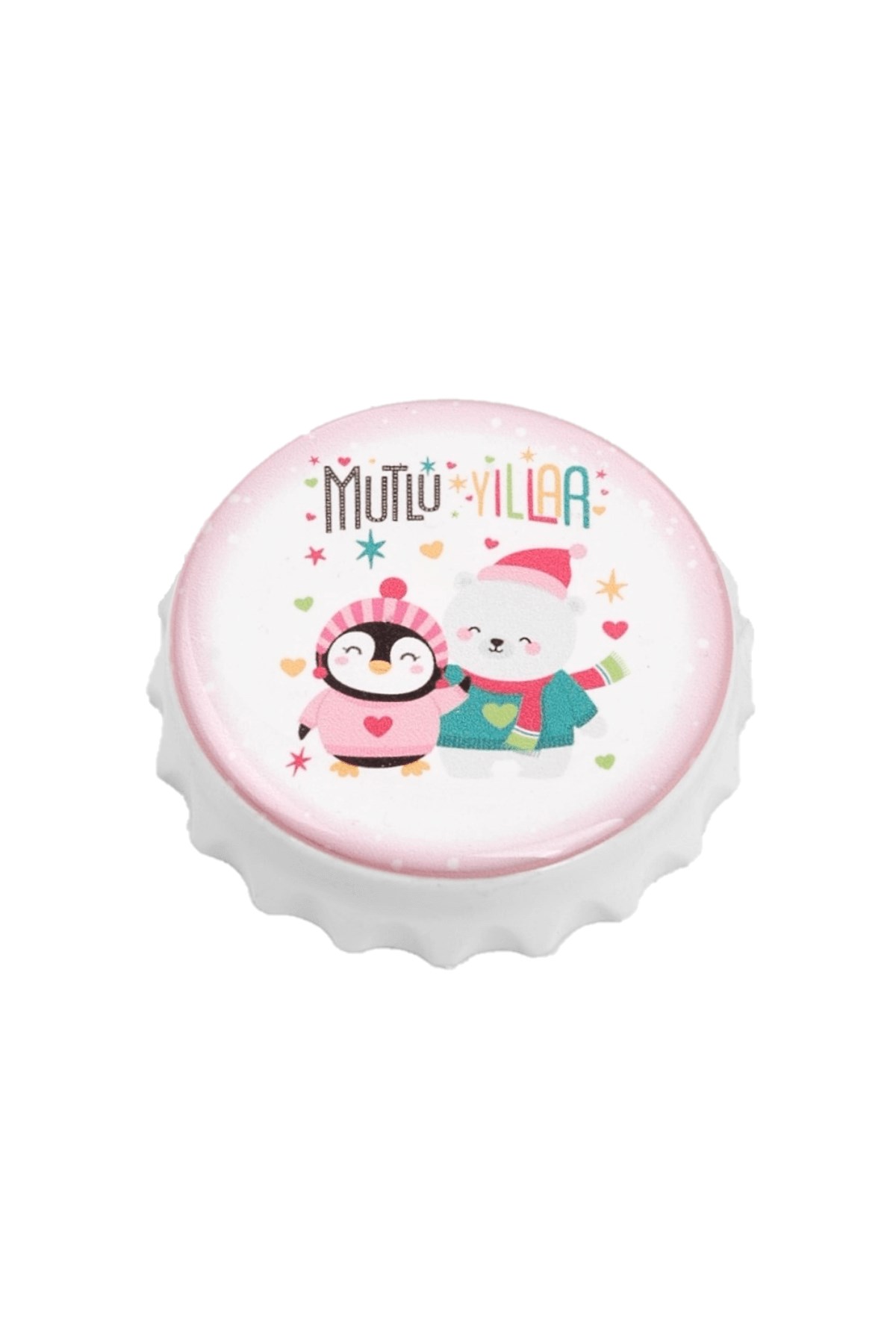 Şişe Kapağı Pembe Penguen Magnet Şişe Açacağı