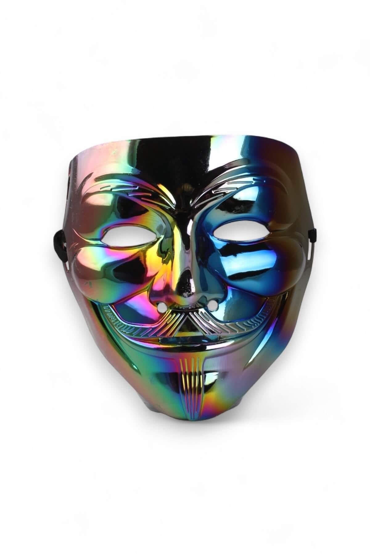 Siyah Hologramlı  Parlak Vendetta Maske