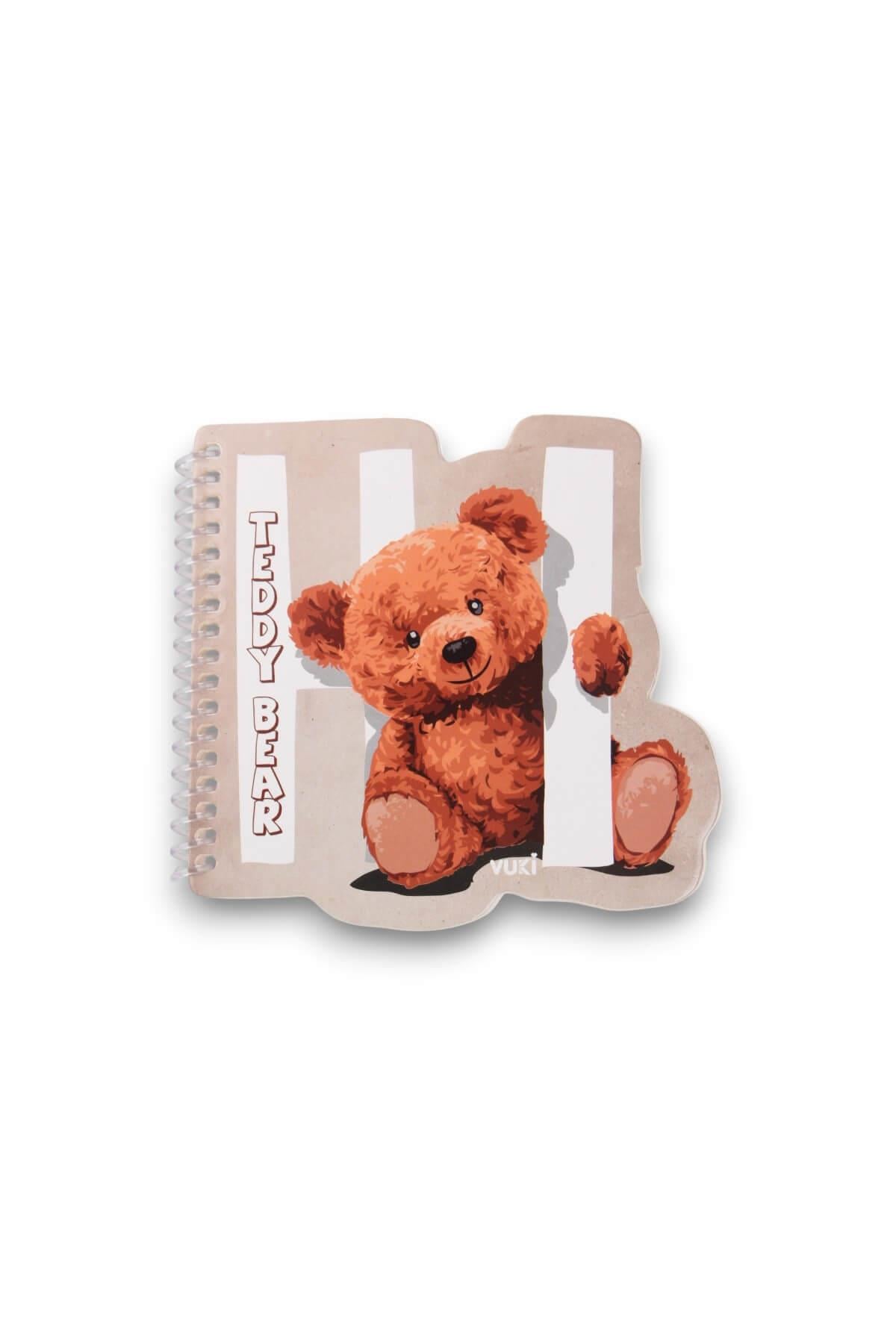 Teddy Bear Şekilli Spiralli Not Defteri