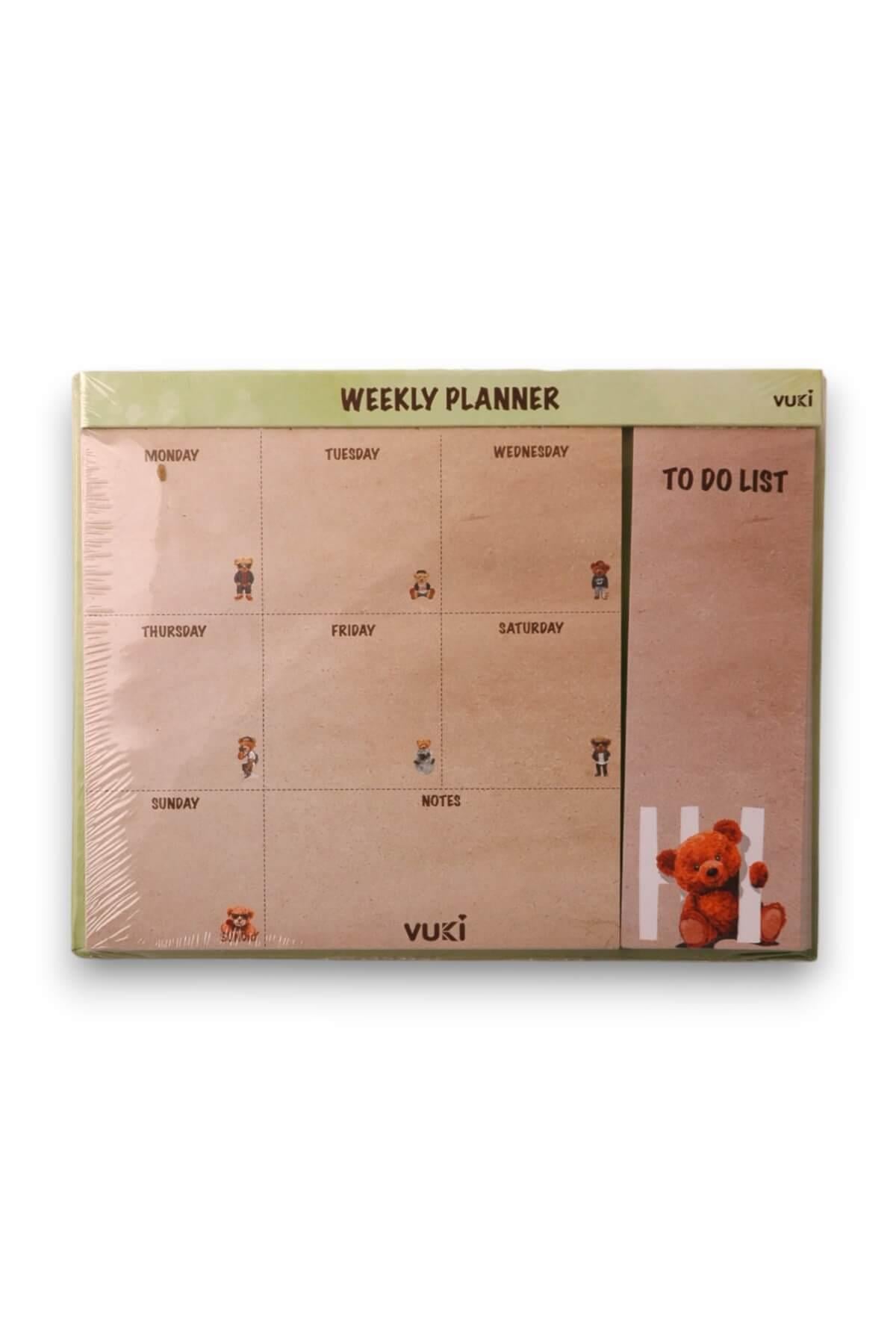 Yeşil Teddy Haftalık Planner