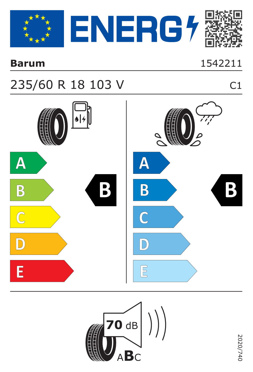 Barum 235/60R18 103V Bravuris 6  FR Yaz Lastiği (2026)