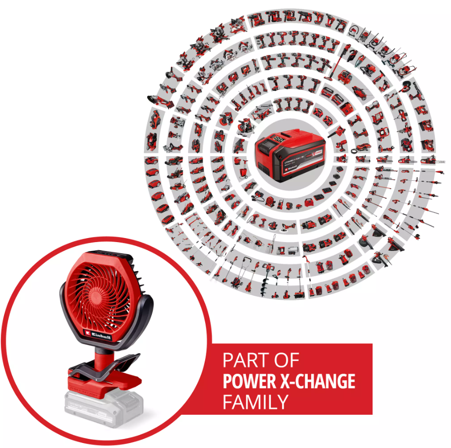 Einhell GC-CF 18/110 Li - Solo, Akülü Vantilatör (Akü ve Şarj Cihazı Dahil Değildir) - 3408061