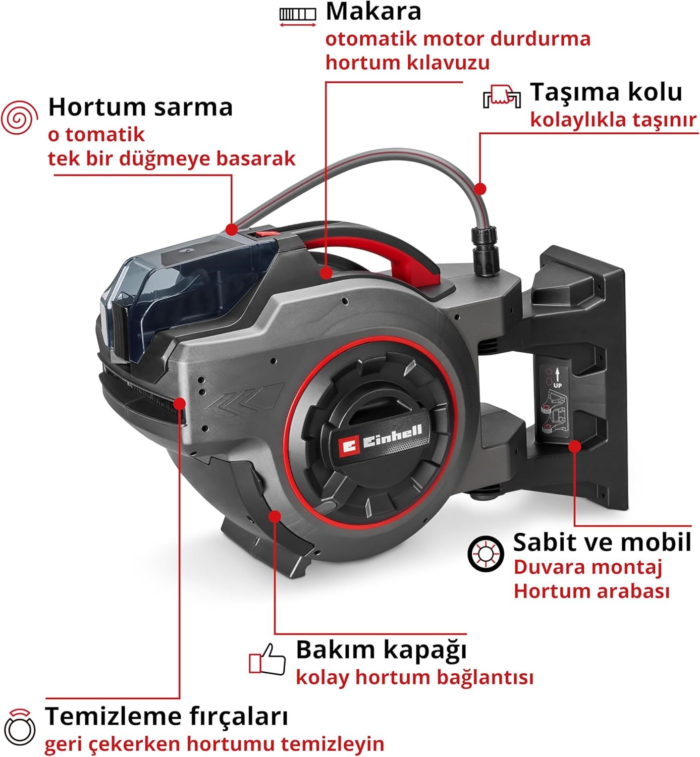Einhell GE-HR 18/30-1 WH Li-Solo, Akülü Hortum Makarası (Su) (Akü ve Şarj Cihazı Dahil Değildir) - 4173774