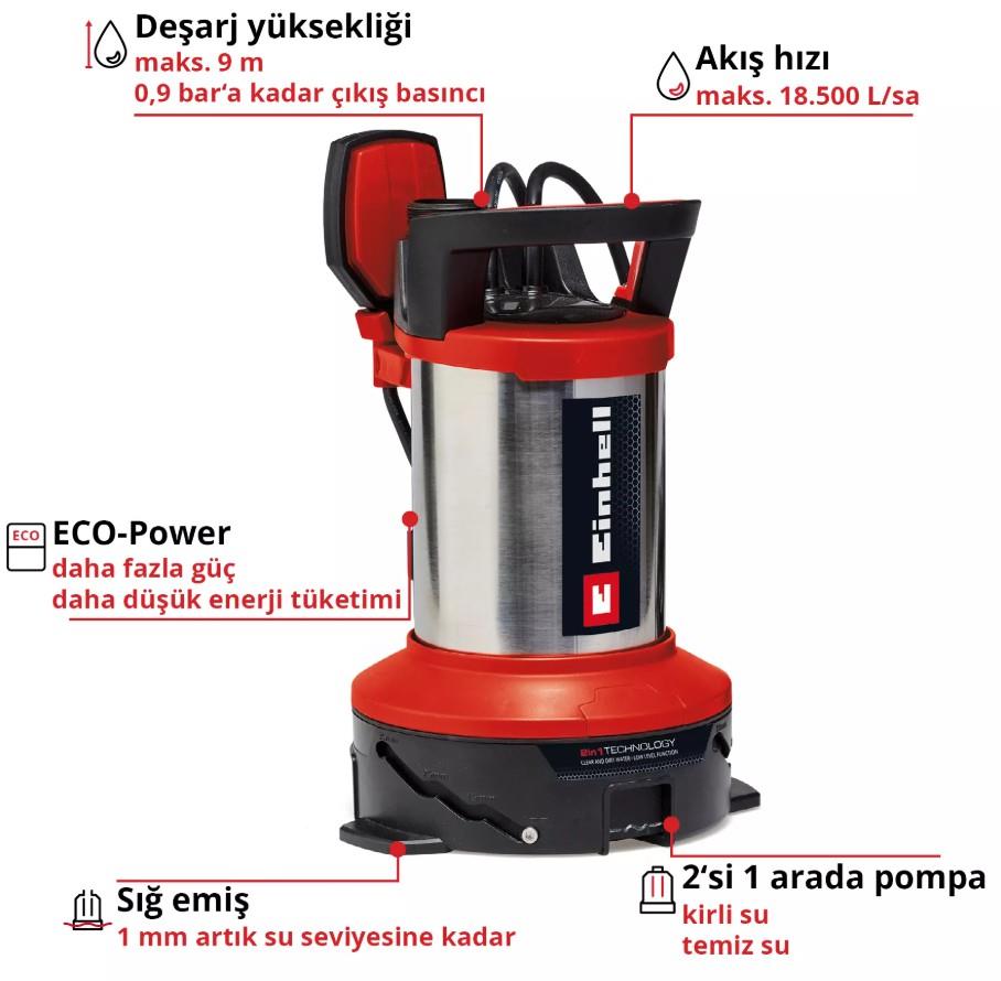 Einhell Flutset GE-DP 7535 N LL ECO Dalgıç Pompa (Kirli Su) - 4181515