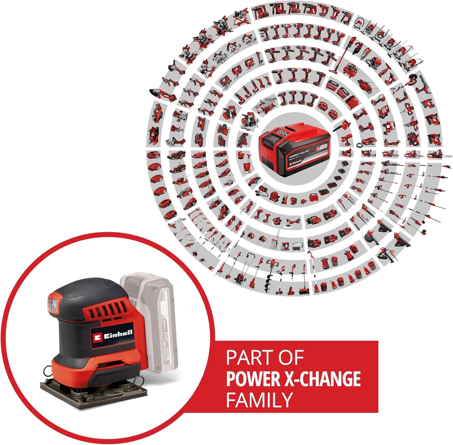 Einhell TE-OS 18/113 3X Li - Solo, Akülü Avuç İçi Zımpara (Akü ve Şarj Cihazı Dahil Değildir) - 4460730